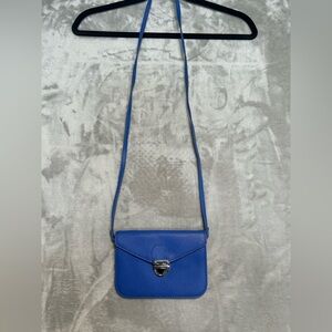 Express Thin Crossbody Bag Purse Blue Silver Date Night